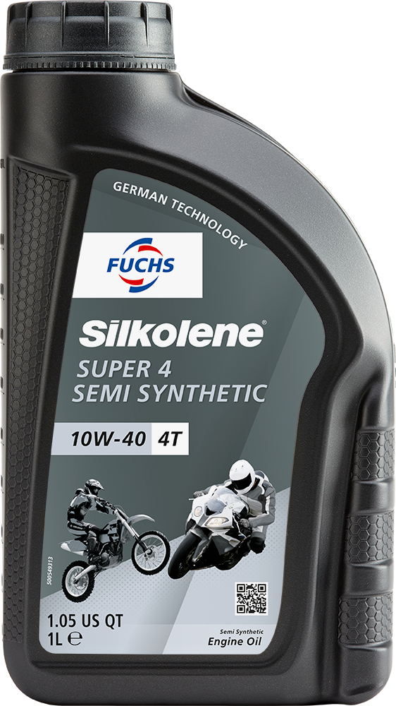 Fuchs Silkolene Super 4 10W/40 Semi Synthetic 4T Motorcycle Engine Oil - 1L