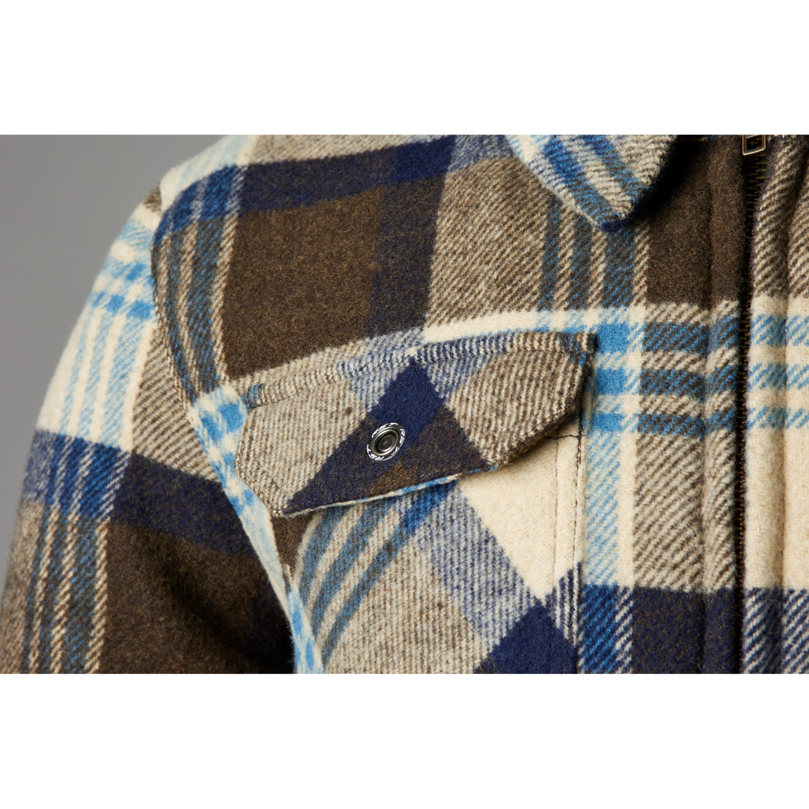RST Brushed Wool CE Armoured Motorcycle Motorbike Riding Shirt Brown Blue Check
