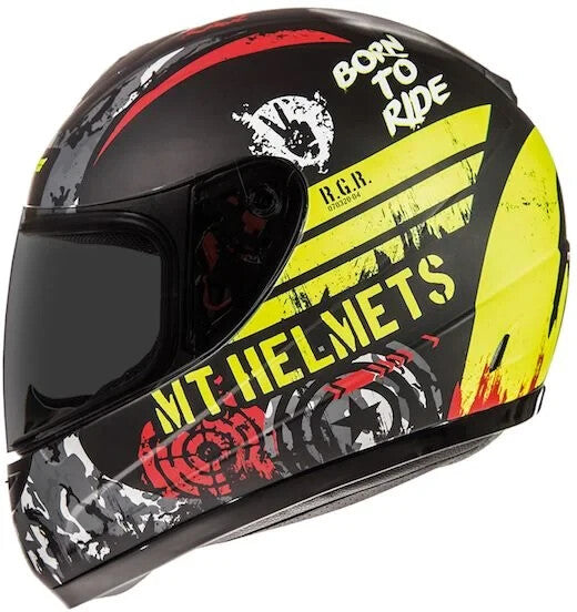 MT Thunder Kids Sniper Matt Black / Fluo Yellow Motorcycle Motorbike Helmet - S