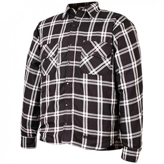 Weise Redwood Aramid Lined Armoured Motorcycle Motorbike Textile Shirt White Chk