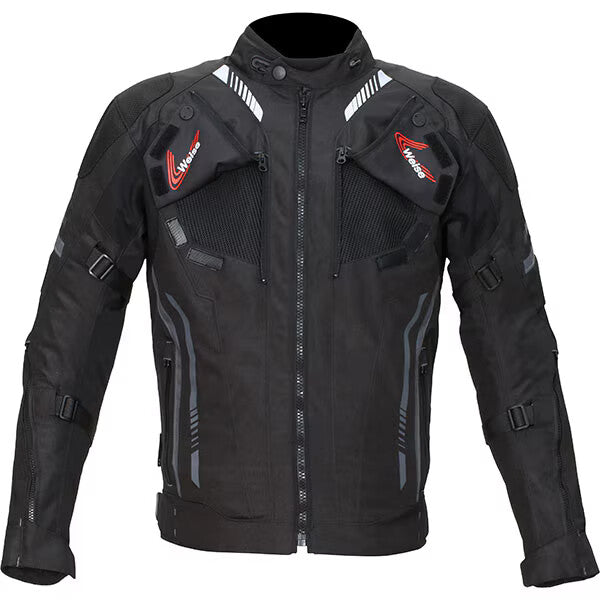 Weise Vertex Waterproof All Season Textile Motorcycle Motorbike Jacket - Black