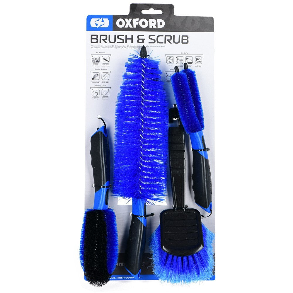 Oxford Brush & Scrub Motorcycle Motorbike Cleaning Brush Set - OX739