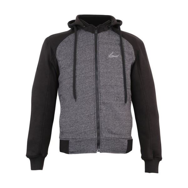 Weise Stealth CE AA Armoured Zip Front Motorcycle Motorbike Hoodie - Black Grey