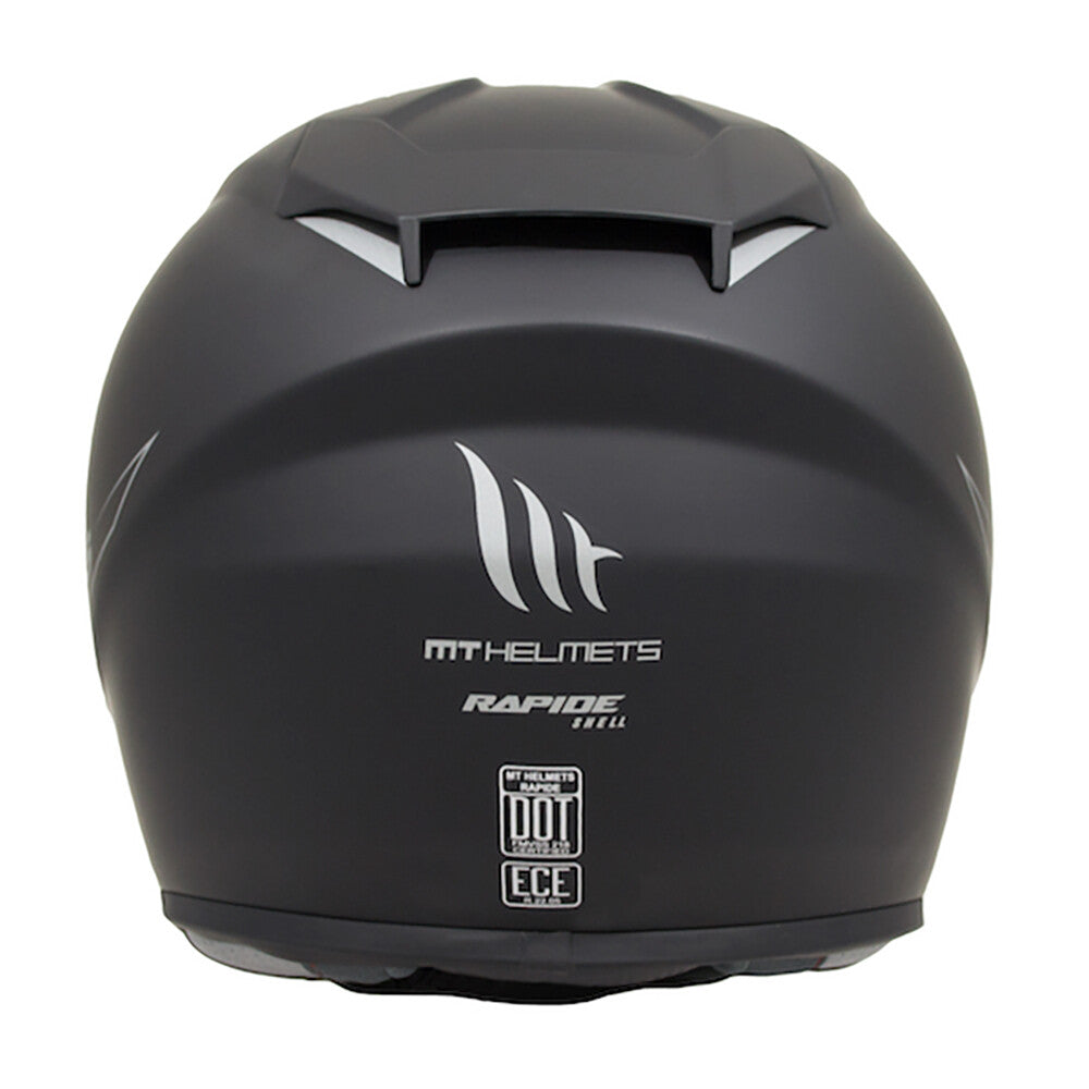 MT Rapide Fiberglass Motorcycle Motorbike Plain Matt Black - Free Pinlock