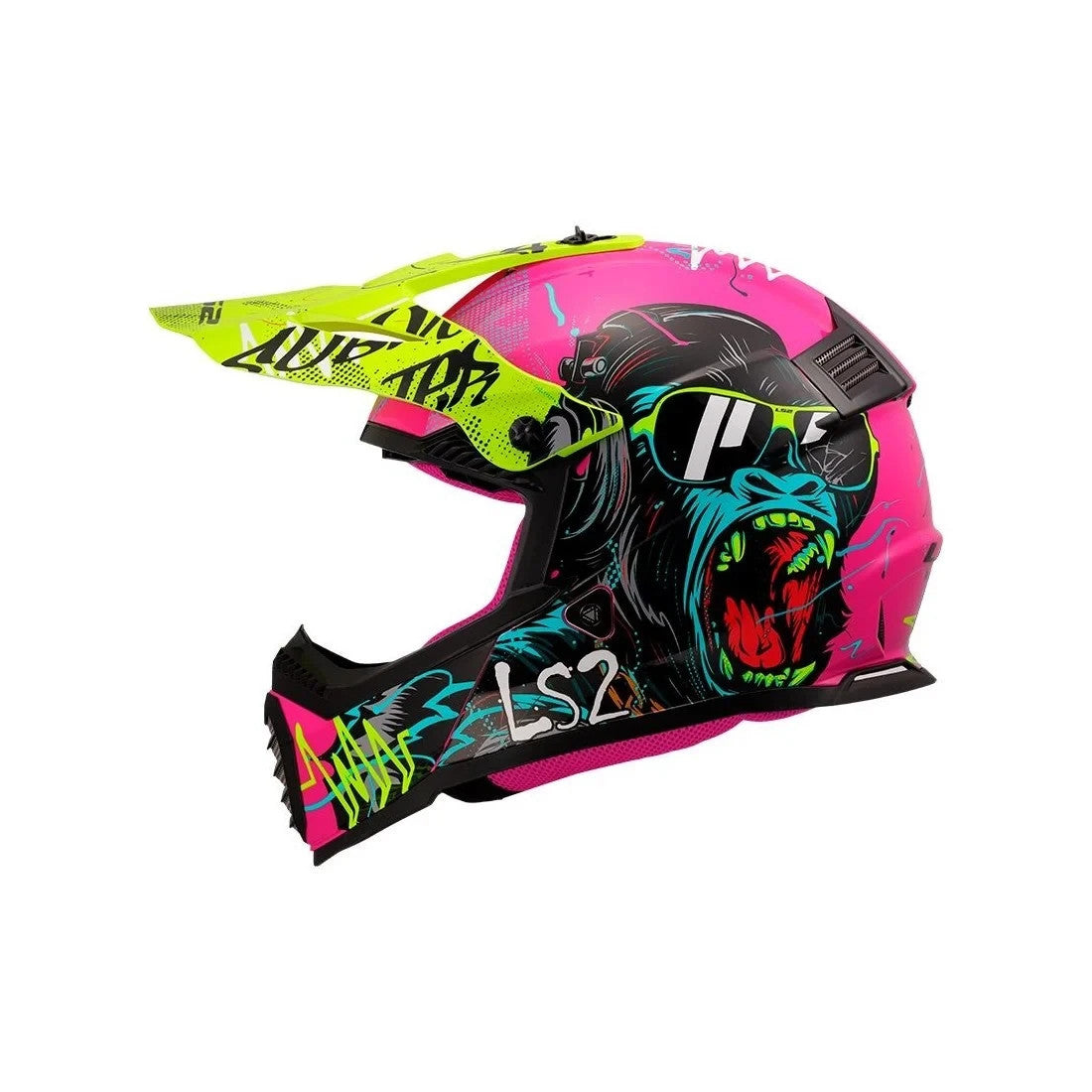 LS2 MX437 Fast Evo Mini 2 Kids ECE2206 MX Motocross Helmet Gorilla Purple
