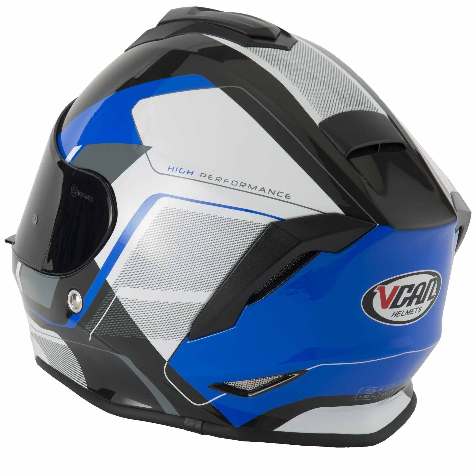 VCAN V151 Full Face Pulsar Blue ACU Gold Motorcycle Motorbike Helmet Black Blue