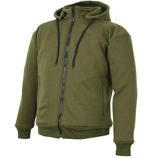 Weise Stealth CE AA Armoured Zip Front Motorcycle Motorbike Hoodie - Olive Green