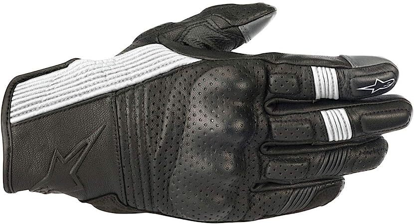 Alpinestars Mustang v2 Leather Motorcycle Motorbike Vented Gloves Black White