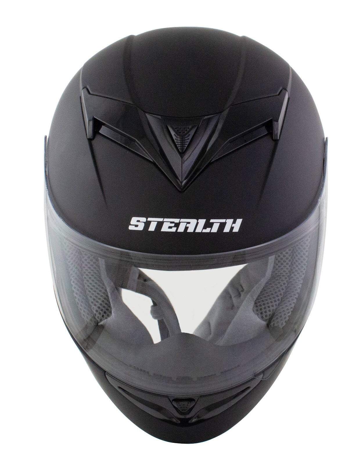 Stealth Full Face Motorcycle Motorbike Helmet V121 Matt Black