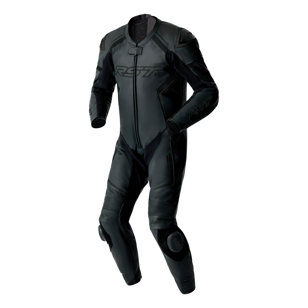 RST S1 D3O CE AAA Rated Leather Motorcycle Motorbike Race 1 Pc Suit Black Black