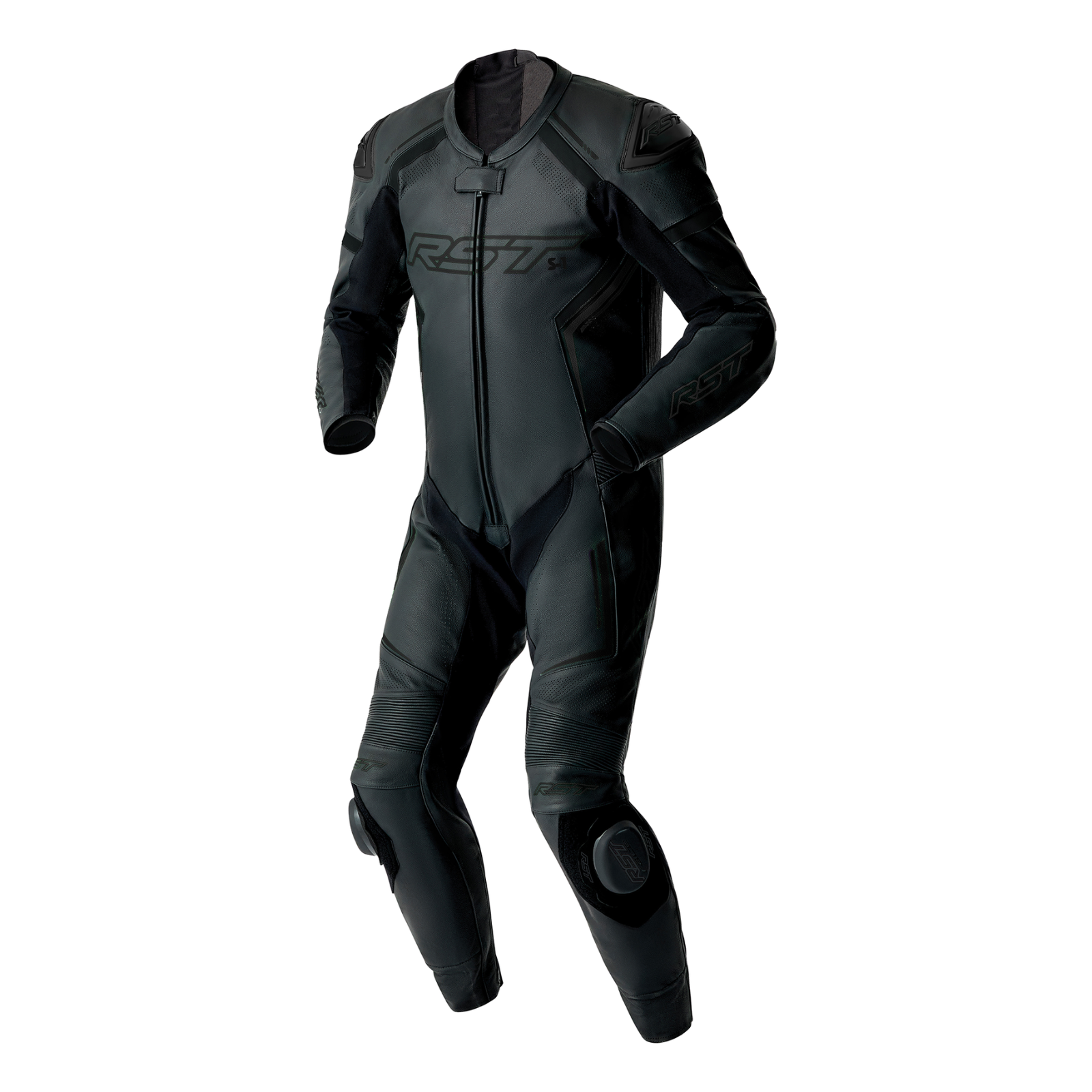 RST S1 D3O CE AAA Rated Leather Motorcycle Motorbike Race 1 Pc Suit Black Black