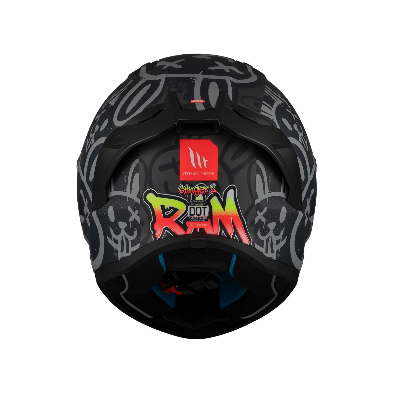 MT Stinger 2 Ram Matt Black Full Face ECE2206  Motorcycle Motorbike Helmet