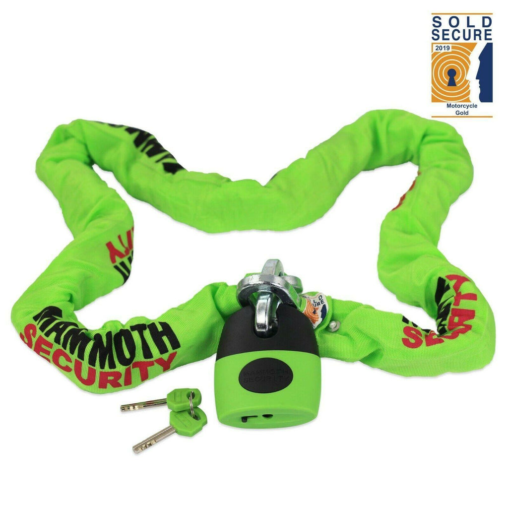 Mammoth Sold Secure Gold 12mm x 1.2m Motorcycle Motorbike Square Chain Lock