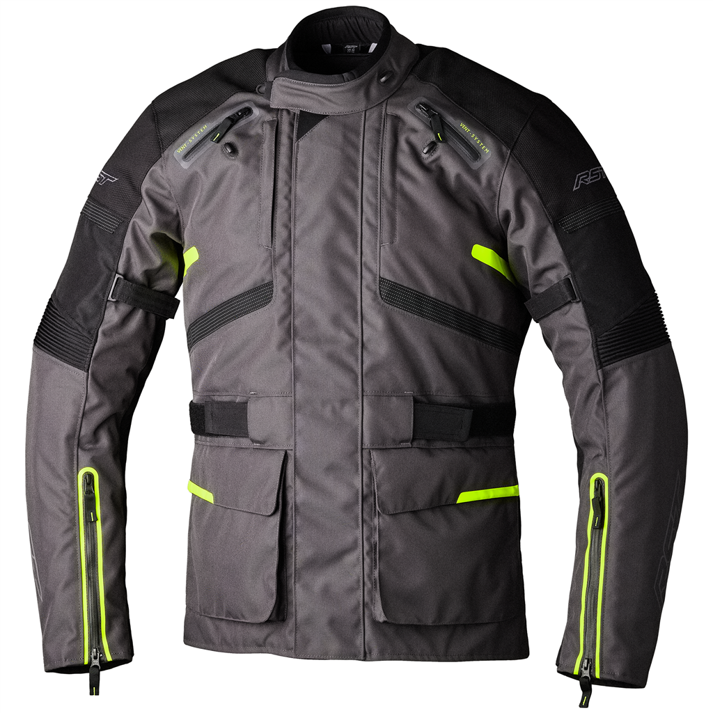 RST Endurance CEAA Textile Motorcycle Motorbike Touring Jacket Graphite Fluo
