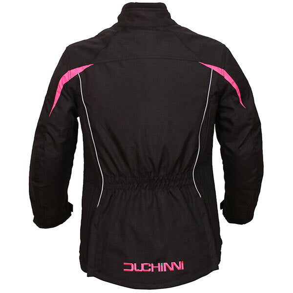 Duchinni Ladies Vienna Motorcycle Motorbike Waterproof Textile Jacket Black Pink