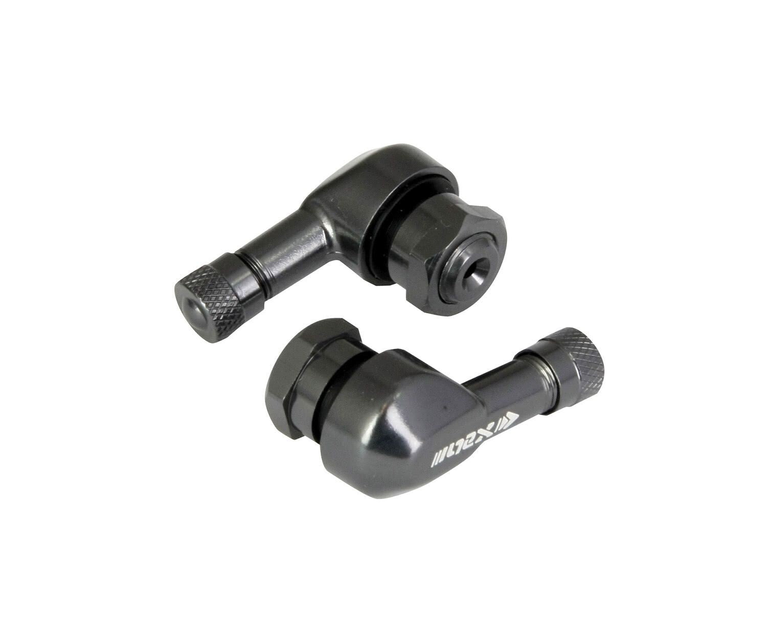 Bike It Aluminium 90 Degree 11.3mm Metal Tyre Valve (Gun Metal - 1 Piece)