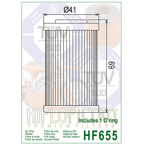 Hiflo Filtro HF655 Motorcycle Motorbike Oil Filter Replaces KTM 7703800500
