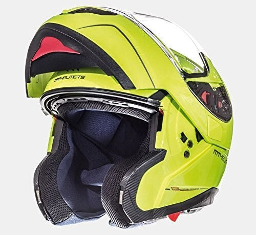 MT Helmets Atom SV Flip Up Motorcycle Motorbike Helmet Pearl White - XS