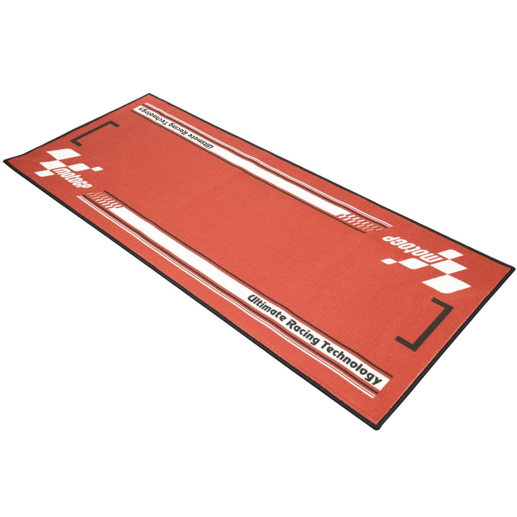 Bike Tek MotoGP Garage Mat Series 4 (Red/White) Motorcycle Garage Mat 190 X 80cm
