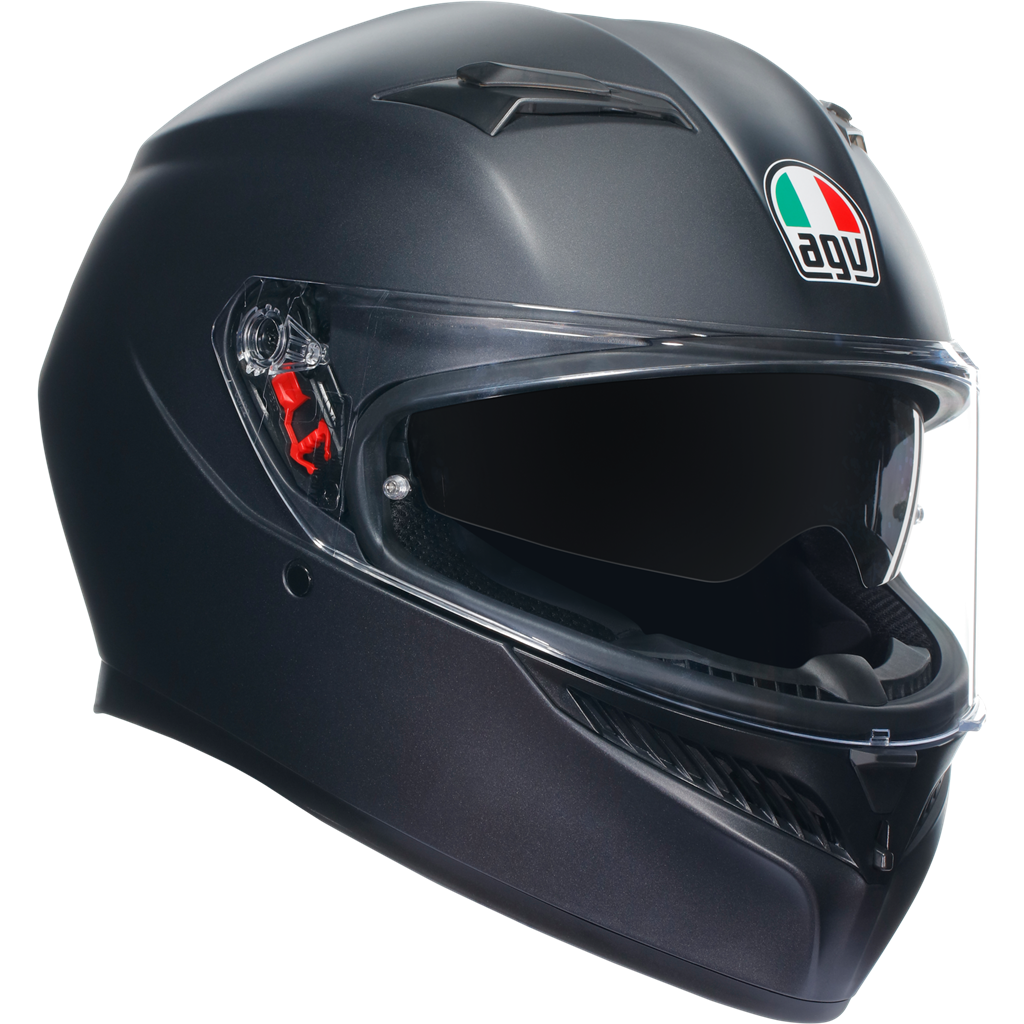 AGV K3 Solid Matt Black ECE2206 Full Face ACU Gold Motorcycle Motorbike Helmet