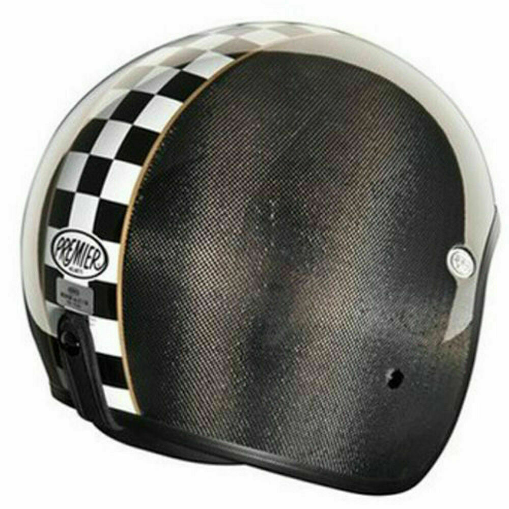Premier Vintage Lux Titanium Open Faced Carbon Composite Motorcycle Bike Helmet
