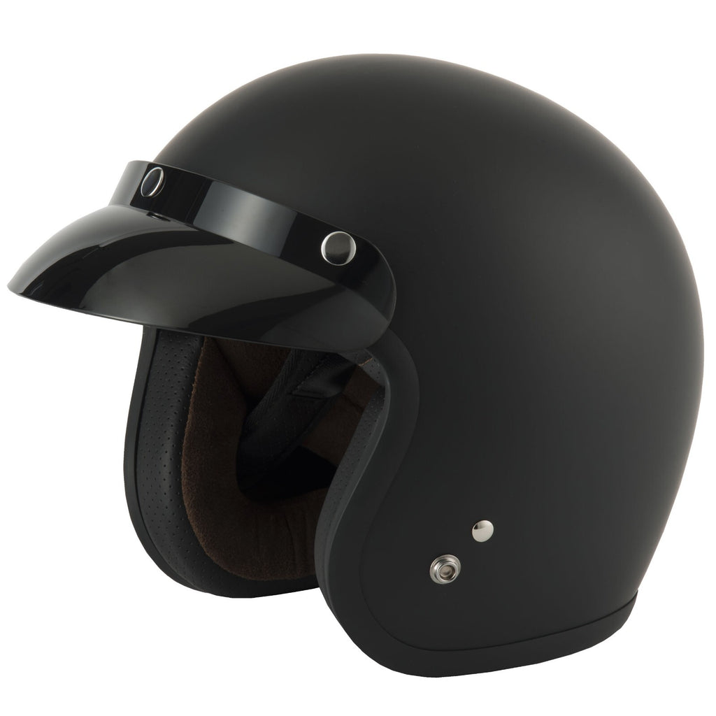 VCAN H541 Slim Retro Style Open Face Motorcycle Motorbike 2206 Helmet Matt Black