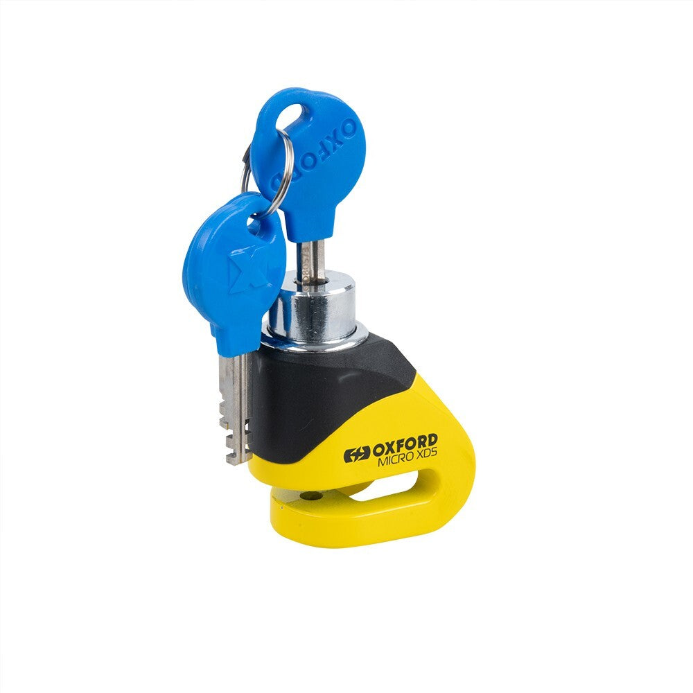Oxford Scoot XD5 Scooter Brake Disc Lock 5mm Pin Motorcycle Black Yellow