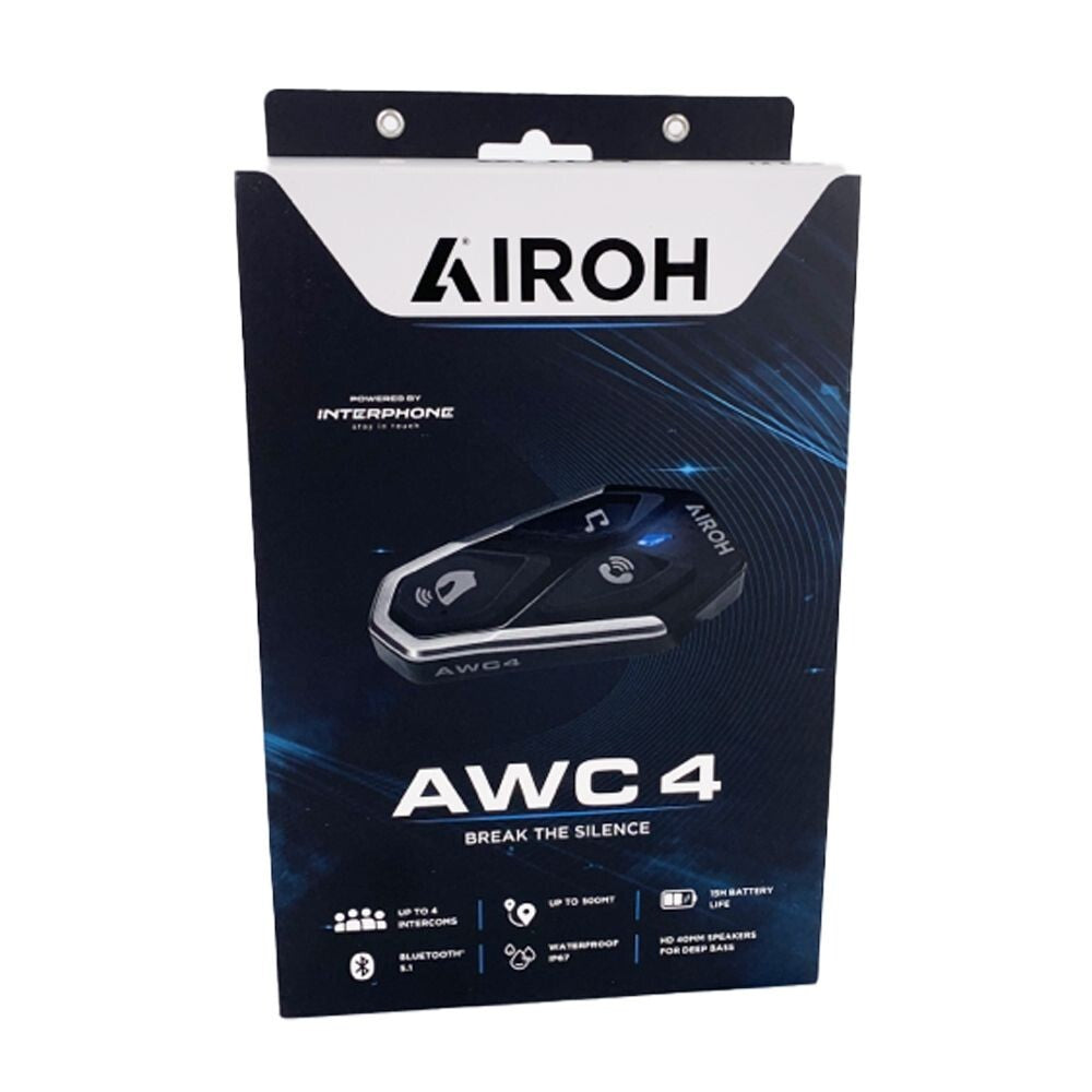 Airoh AWC4 Helmet Motorcycle Motorbike Intercom Communication System