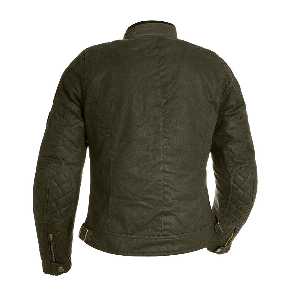 Oxford Holwell 1.0 Women's Waxed Cotton Motorcycle Motorbike Jacket - Green
