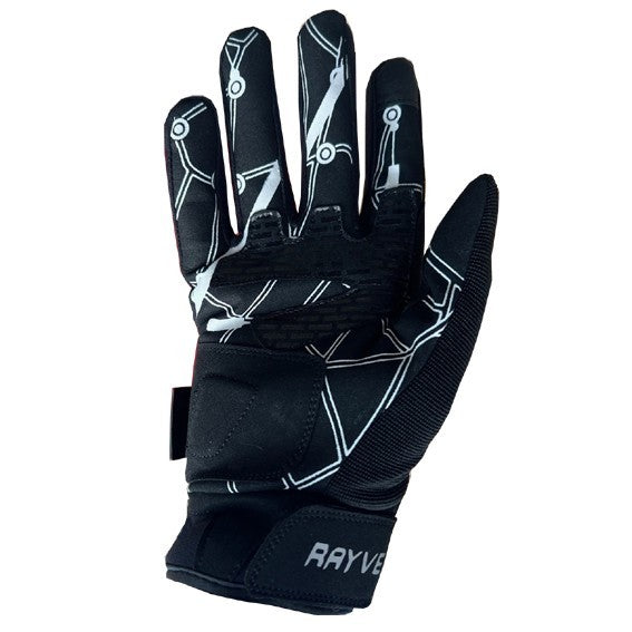 Rayven City CE Approved Short Softshell Motorcycle Motorbike Glove - Skull Black