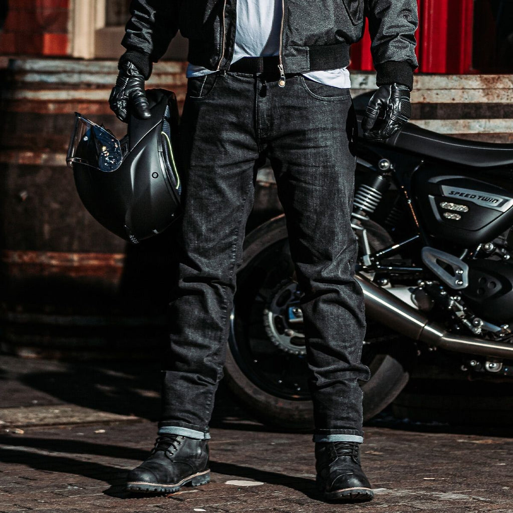 Spada Drifter CEAA Mens Motorcycle Motorbike Armoured Jeans Washed Black