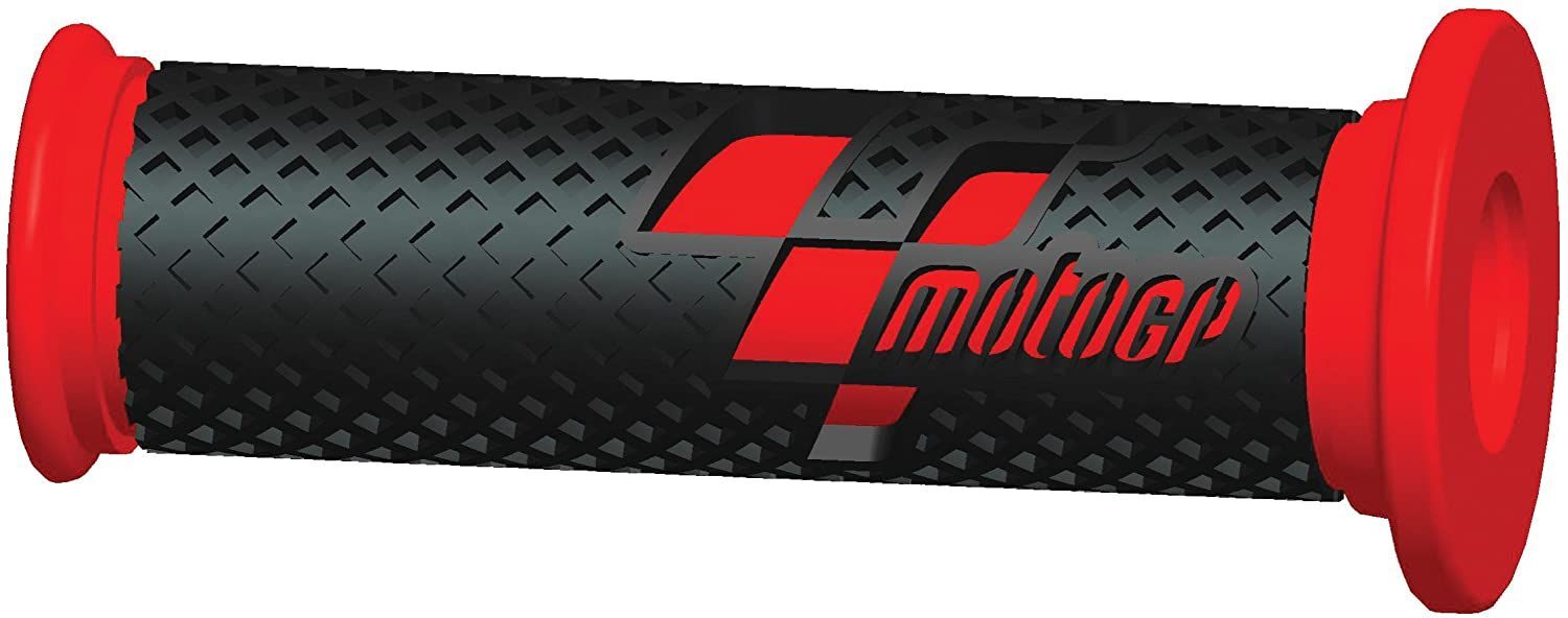 Bike It MotoGP Premium Motorcycle Motorbike Race Grips - Black Red