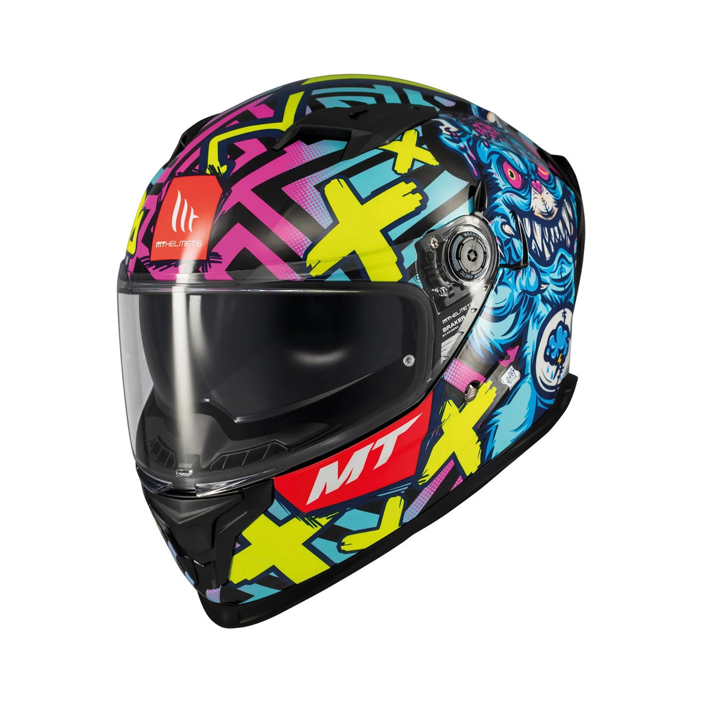 MT Helmets Braker Crazy Teddy Full Face ECE2206 Motorcycle Motorbike Helmet