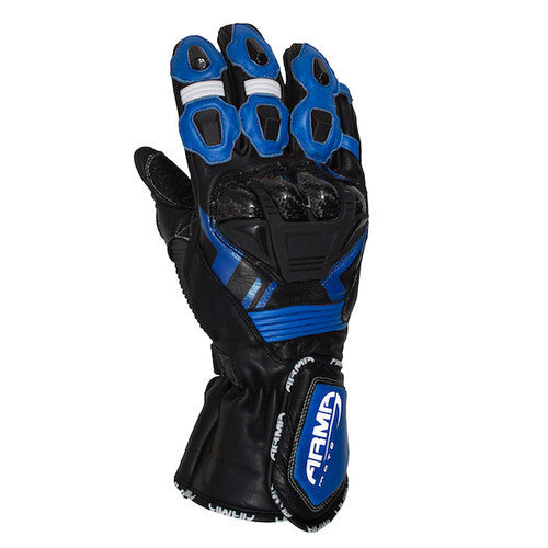 ARMR Moto S870 Leather Sports Race Motorcycle Motorbike Aramid Glove Black Blue