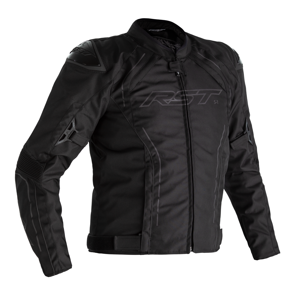 RST S1 Waterproof Textile Sports Style CE AA Motorcycle Motorbike Jacket Black