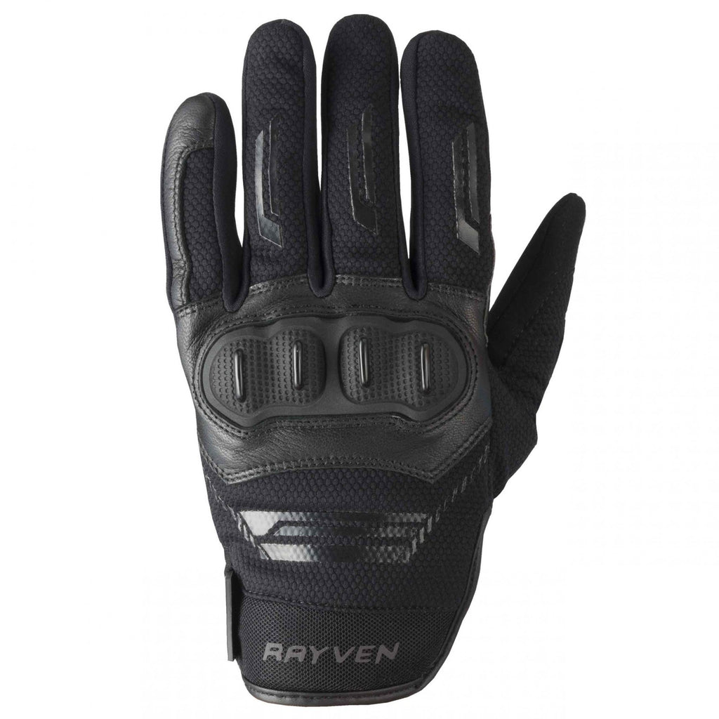Rayven Denver CE Approved Short Summer Motorcycle Motorbike Glove - Black