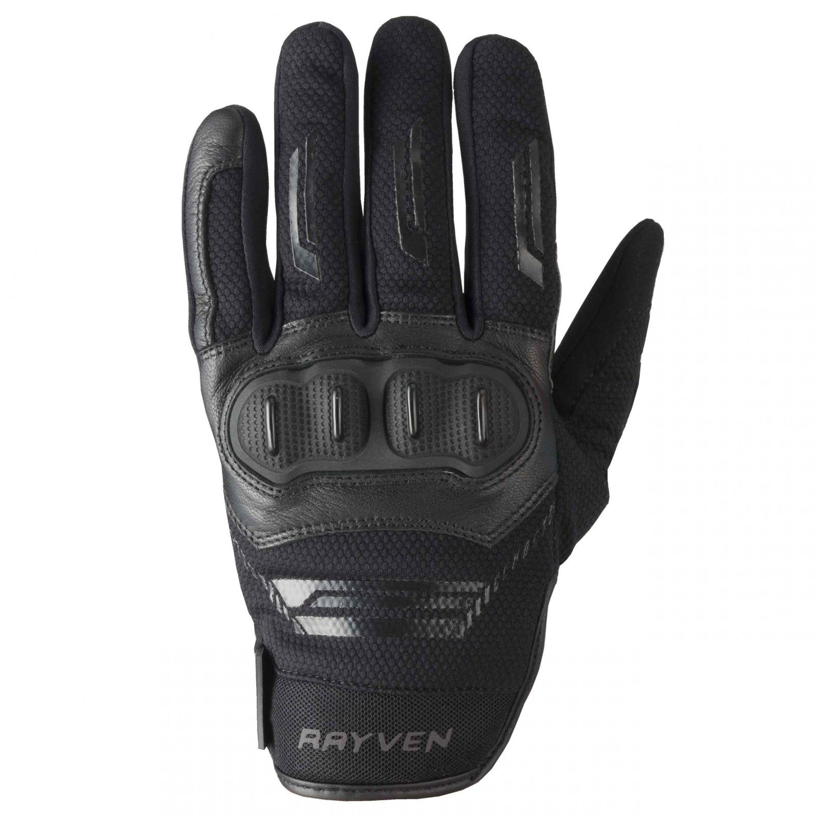 Rayven Denver CE Approved Short Summer Motorcycle Motorbike Glove - Black