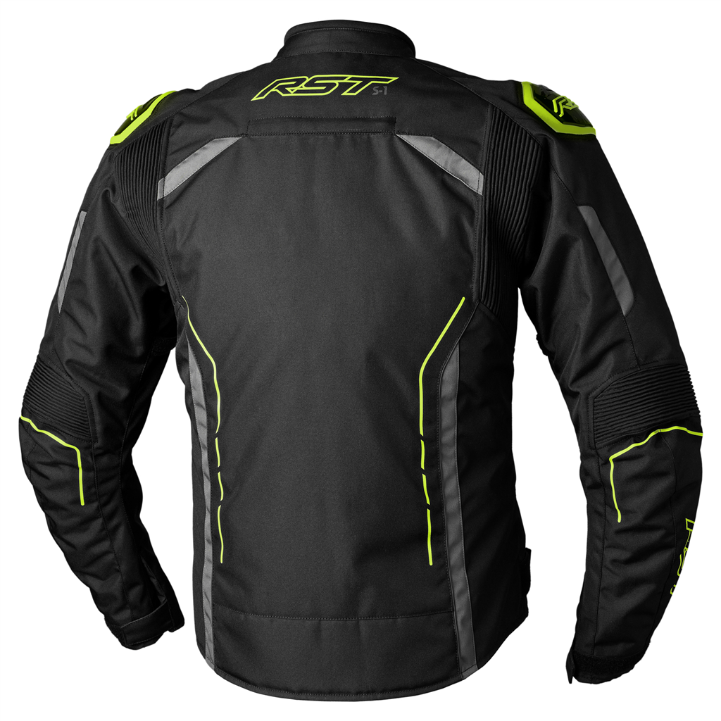 RST S1 Waterproof Textile Sports Style CE AA Motorcycle Motorbike Jacket Blk Yel