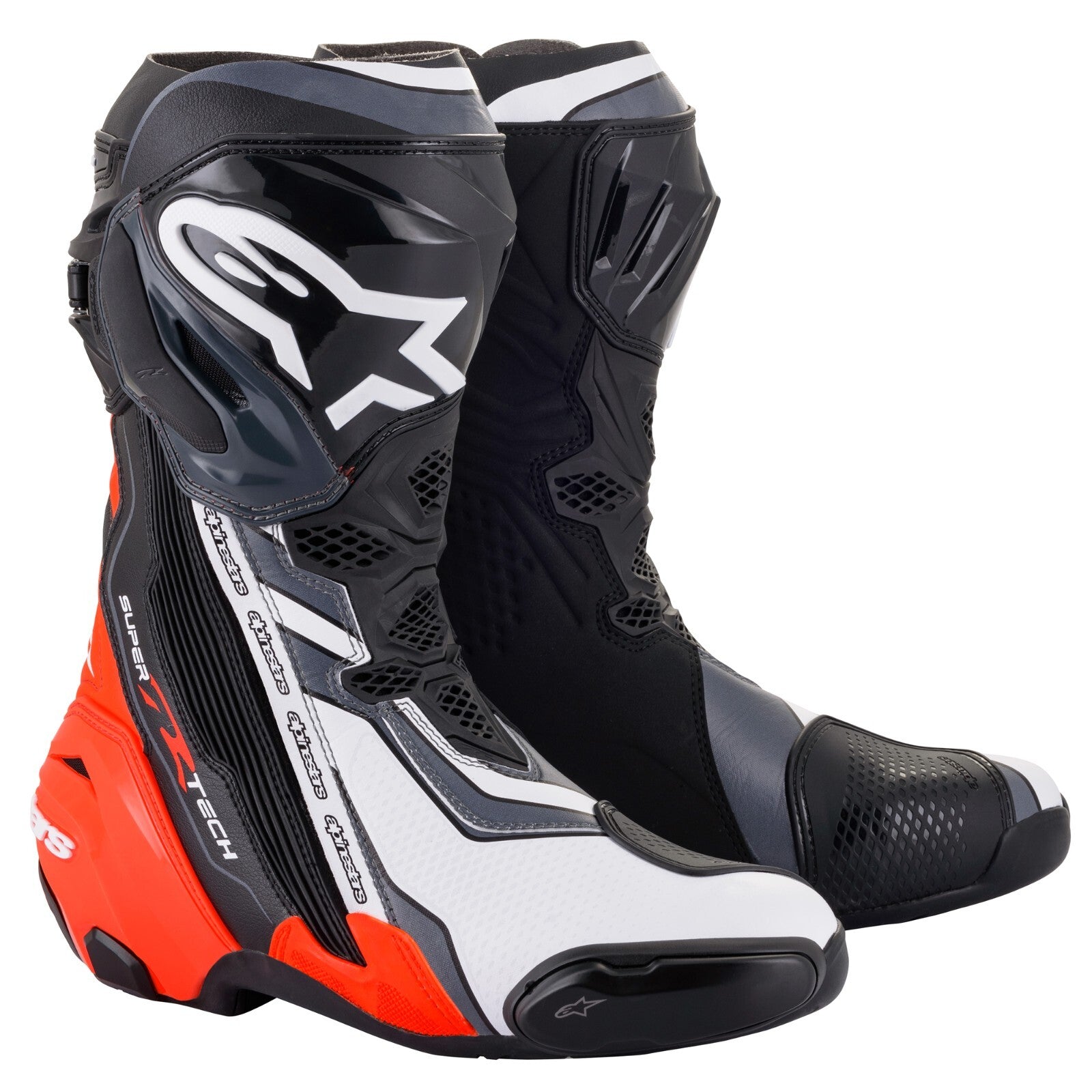 Alpinestars Supertech R Motorcycle Bike Sports Trace Race Boots Black White Red