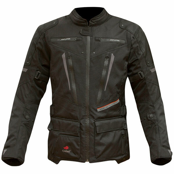 Merlin Carbon Outlast Waterproof Windproof Motorcycle Motorbike Jacket - Black