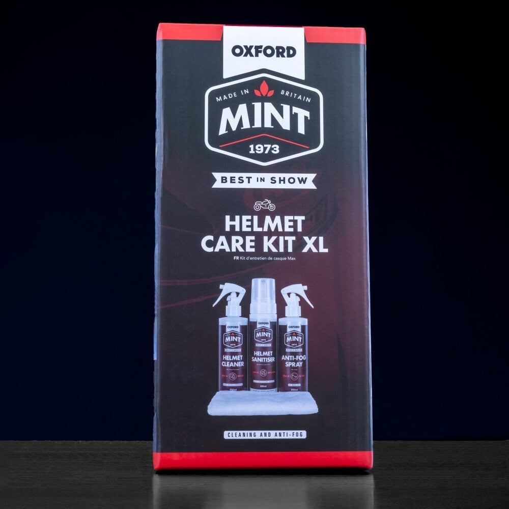 Oxford Mint Motorcycle Motorbike Helmet Care Bundle Kit XL Maintenance Clean