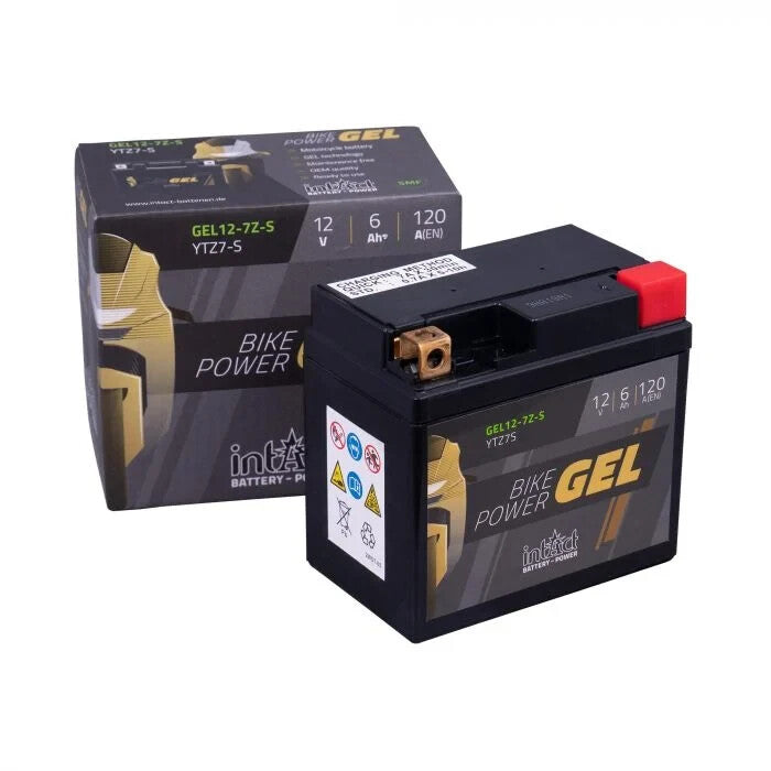intAct YTZ7-S Gel Bike-Power Motorcycle Motorbike Factory Activated Gel Battery