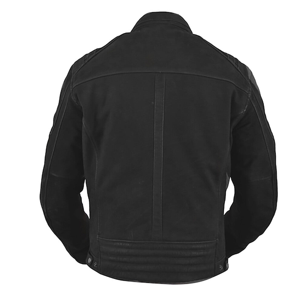 ARMR Moto Nubakku Classic Black Nubuck Leather Motorcycle Motorbike Jacket