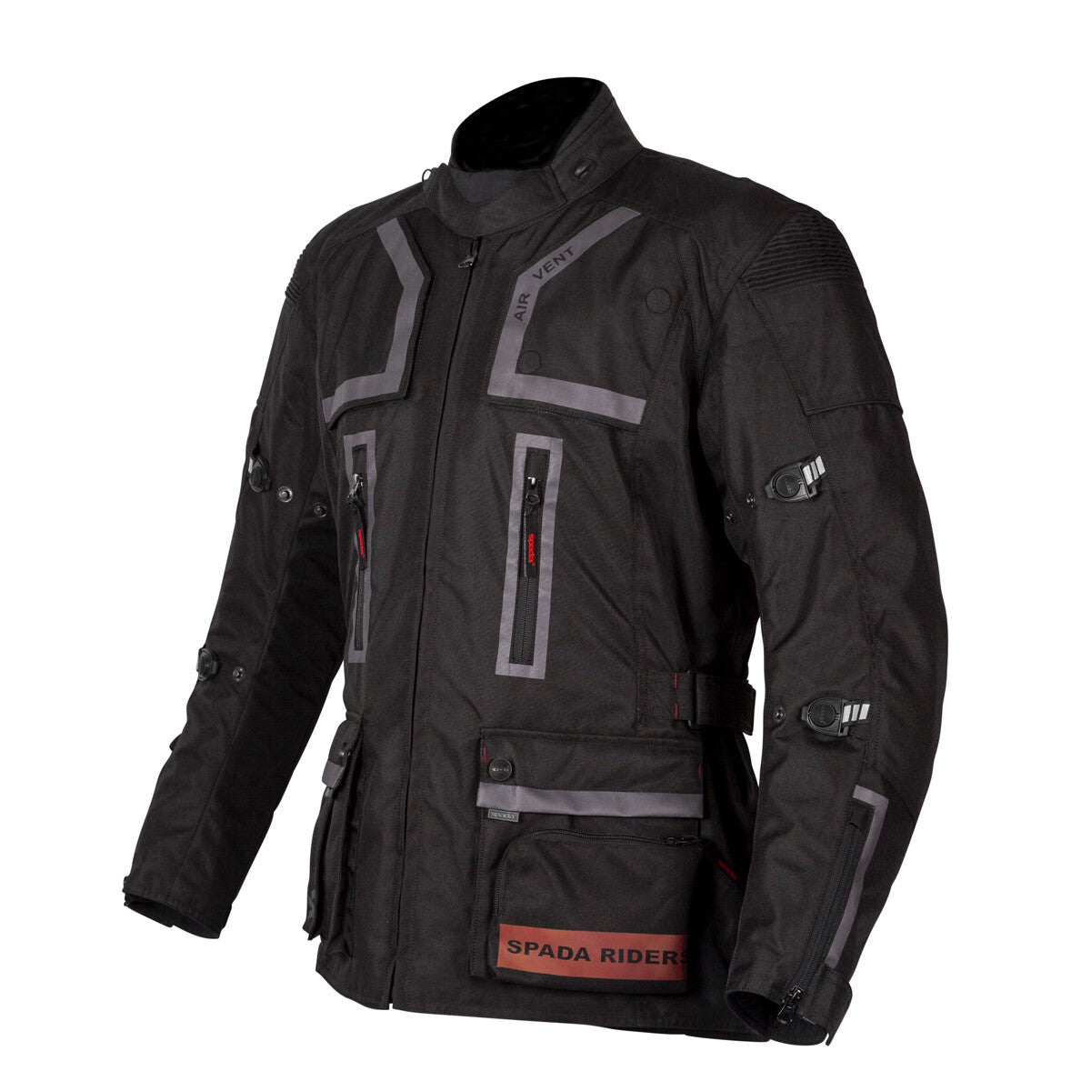 Spada Tucson CEAA 5 Piece Armoured Waterproof Motorcycle Motorbike Jacket Black