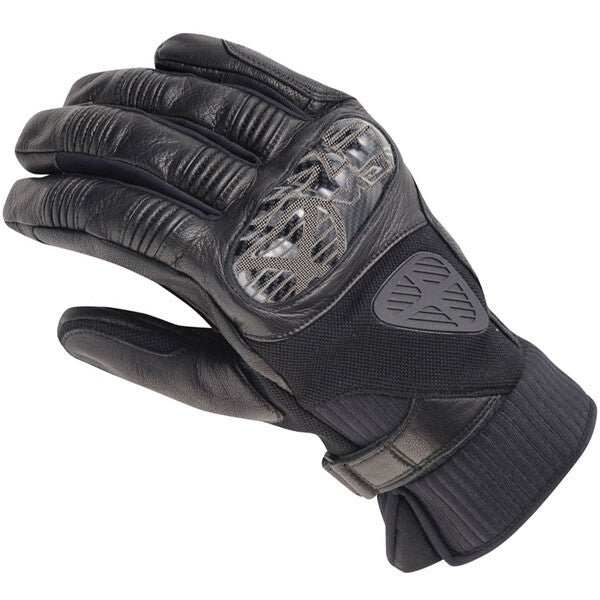 Ixon RS Rain HP Waterproof Leather Mid Season Motorcycle Motorbike Glove - Black