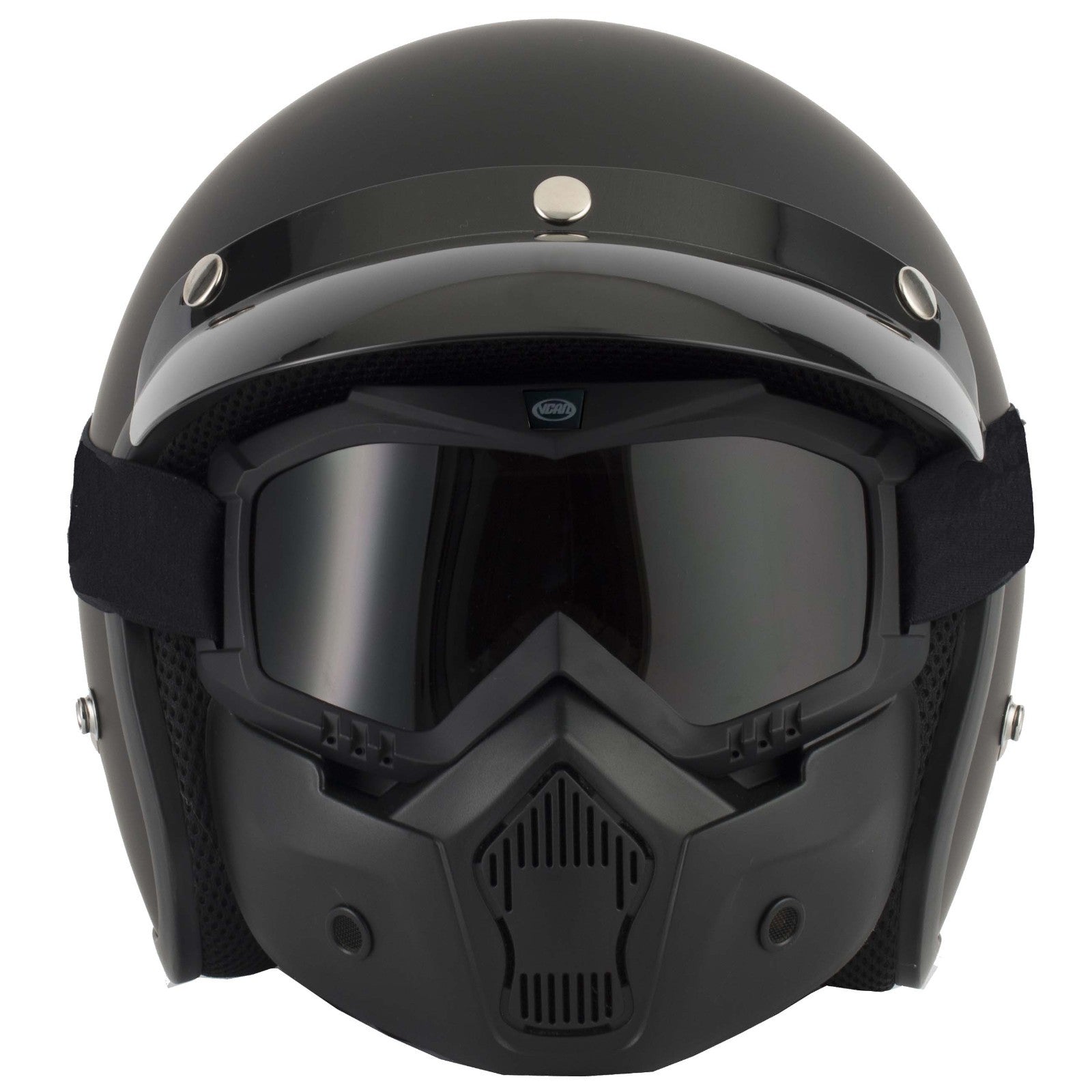 Vcan T50 Urban Face Mask & Goggless To Fit most Open Face Motorcycle Helmets