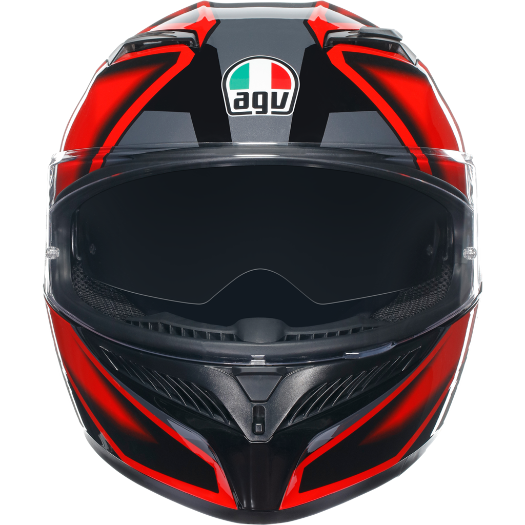 AGV K3 Compound Gloss Black Red ECE2206 Full Face Motorcycle Motorbike Helmet
