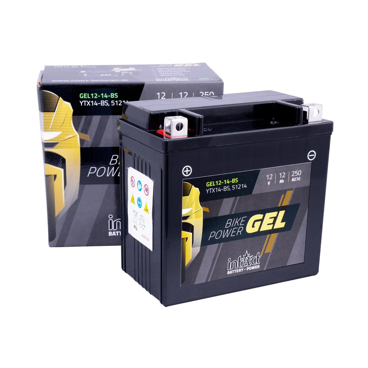 intAct YTX14-BS Gel Bike-Power Motorcycle Motorbike Factory Activated Battery
