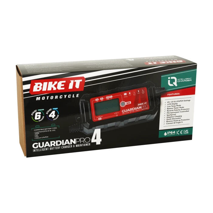 Bike It Guardian Pro 4 Intelligent Lithium Battery Charger Maintainer 6v 12v