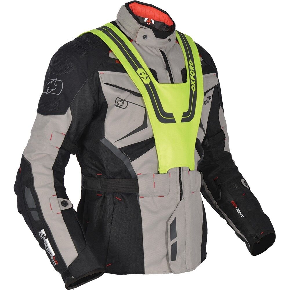 Oxford Ankara Long Waterproof Textile Motorcycle Motorbike Jacket Grey Black